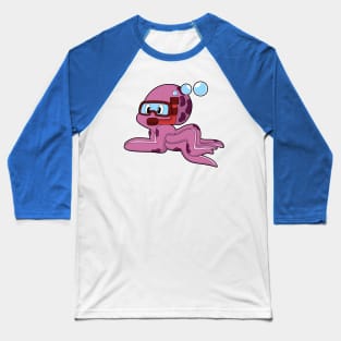 Octopus as Diver with Snorkel Baseball T-Shirt